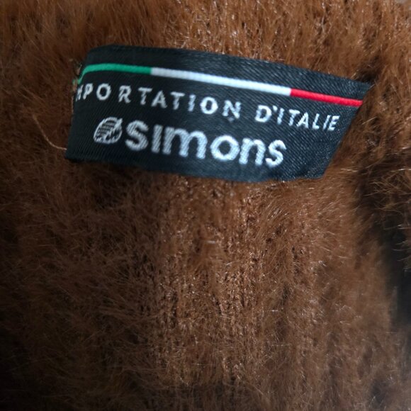 Y2K Brown Knit Crop Top Knit Fuzzy Fluffy Tank Size S Grunge Made In Italy - Picture 6 of 7